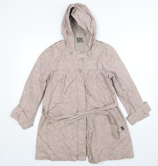 Womens UK Size 10 HOOCH Beige Overcoat