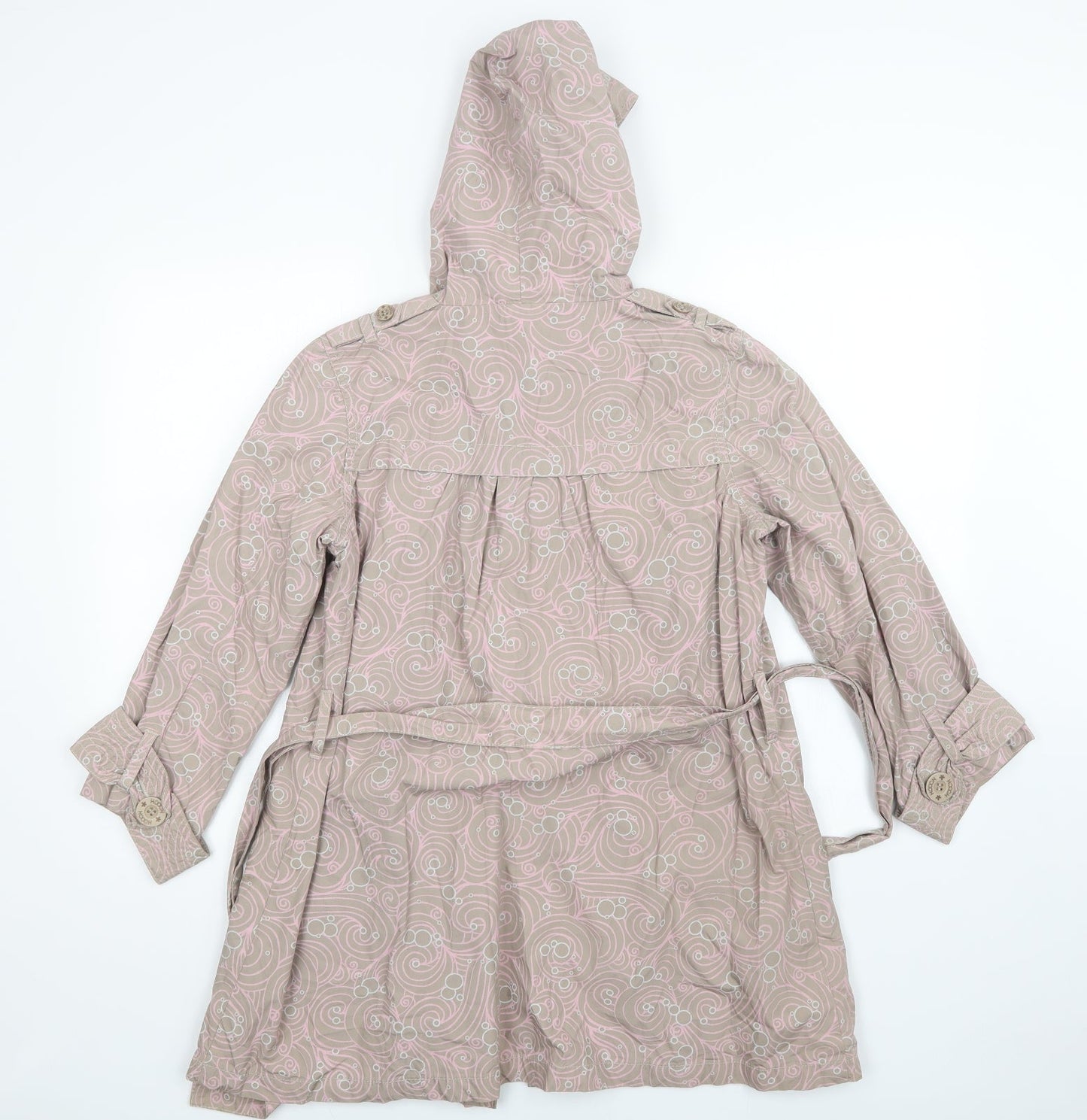 Womens UK Size 10 HOOCH Beige Overcoat