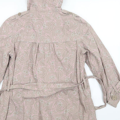 Womens UK Size 10 HOOCH Beige Overcoat