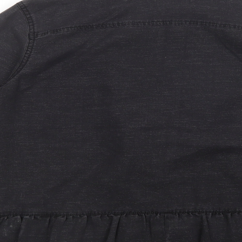 Womens UK Size 16 NEXT Black Basic Button-Up