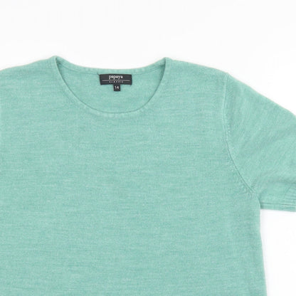 Womens UK Size 14 Papaya Green Pullover Jumper