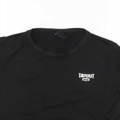 Tap Out Boys Black   Basic T-Shirt Size 7-8 Years