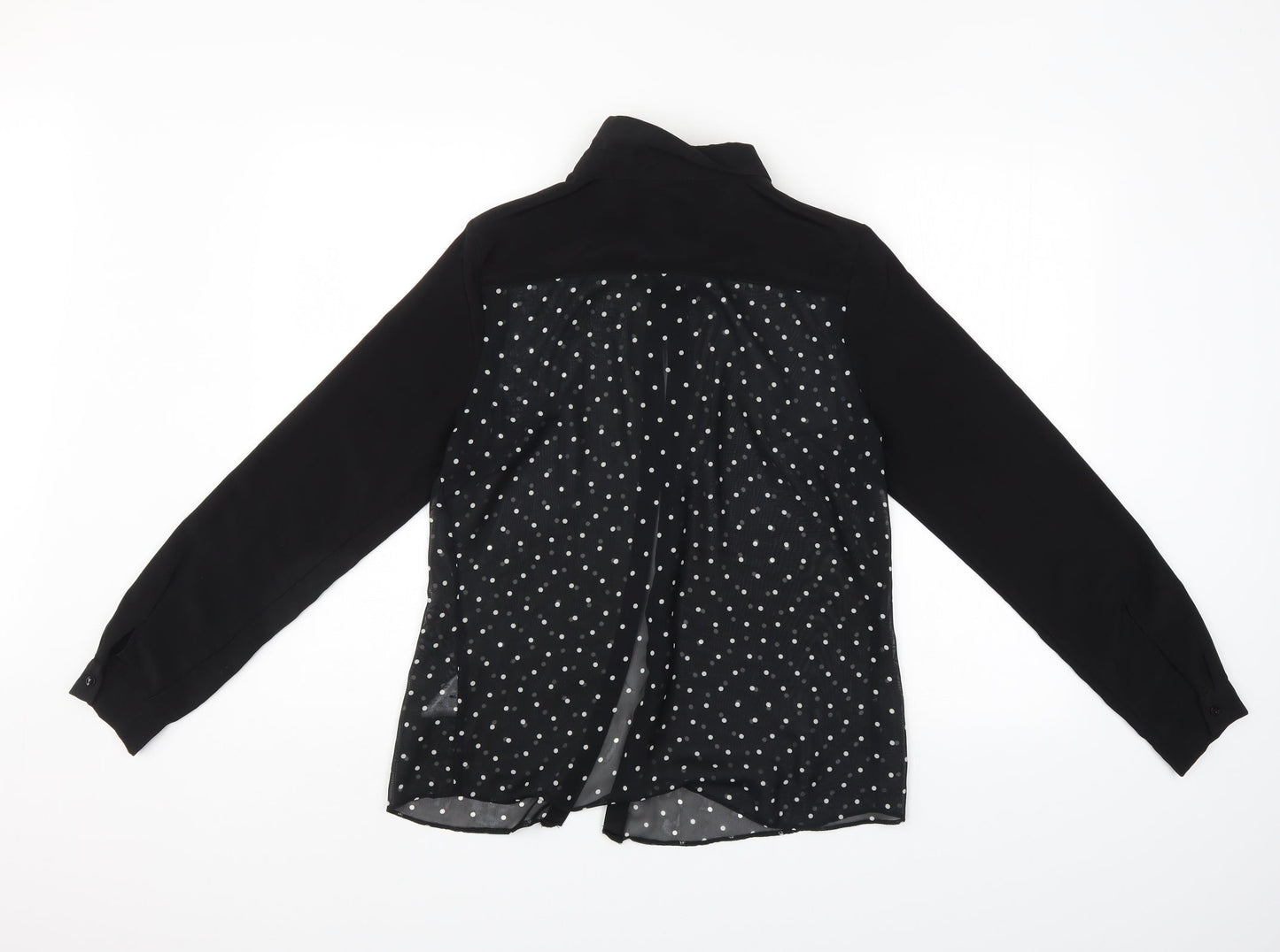 Papaya Womens Black Polka Dot  Basic Button-Up Size 12