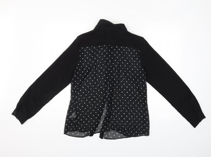 Papaya Womens Black Polka Dot  Basic Button-Up Size 12