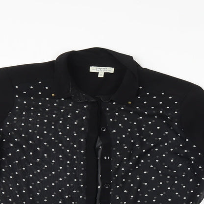 Papaya Womens Black Polka Dot  Basic Button-Up Size 12