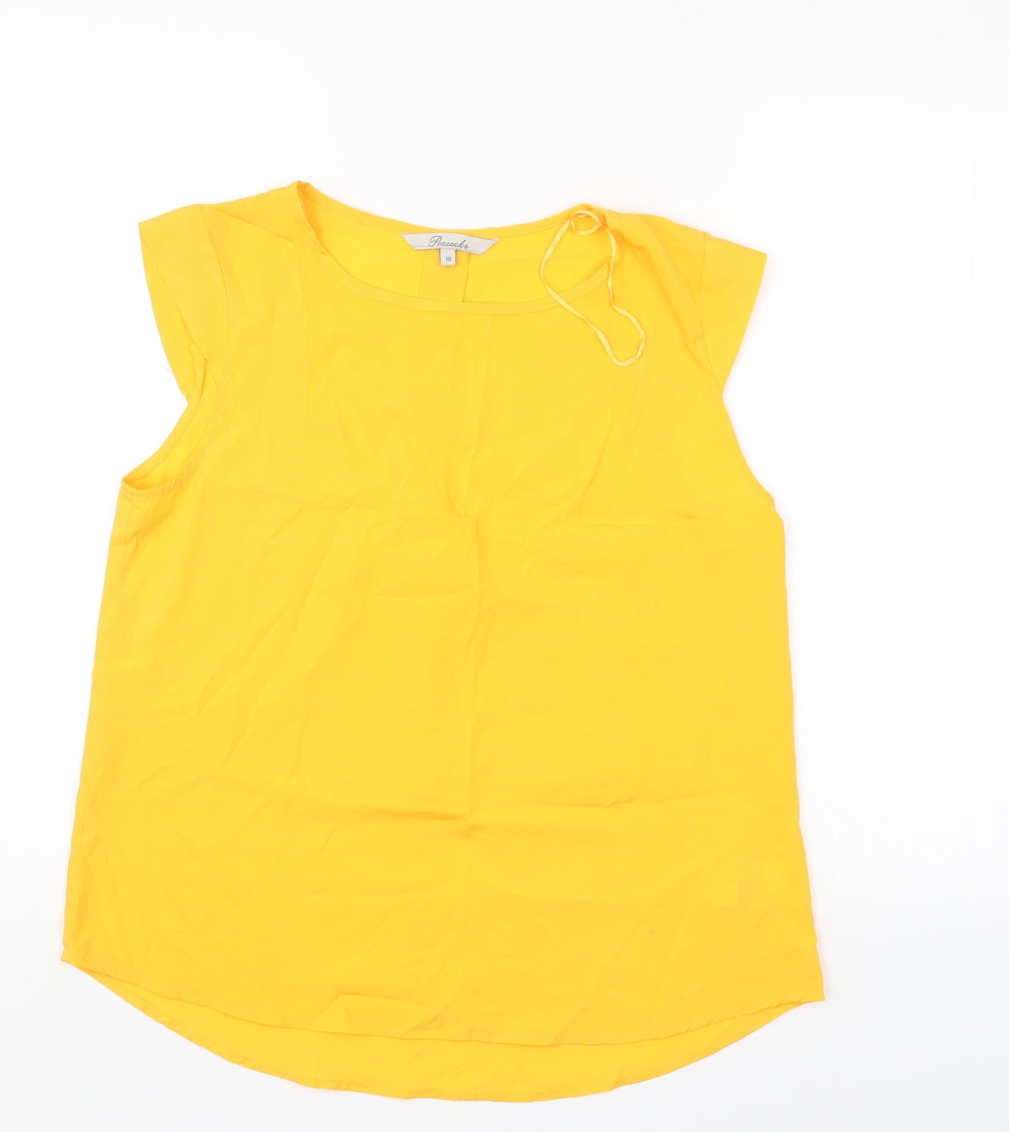 Womens UK Size 10 Peacocks Gold Basic Blouse