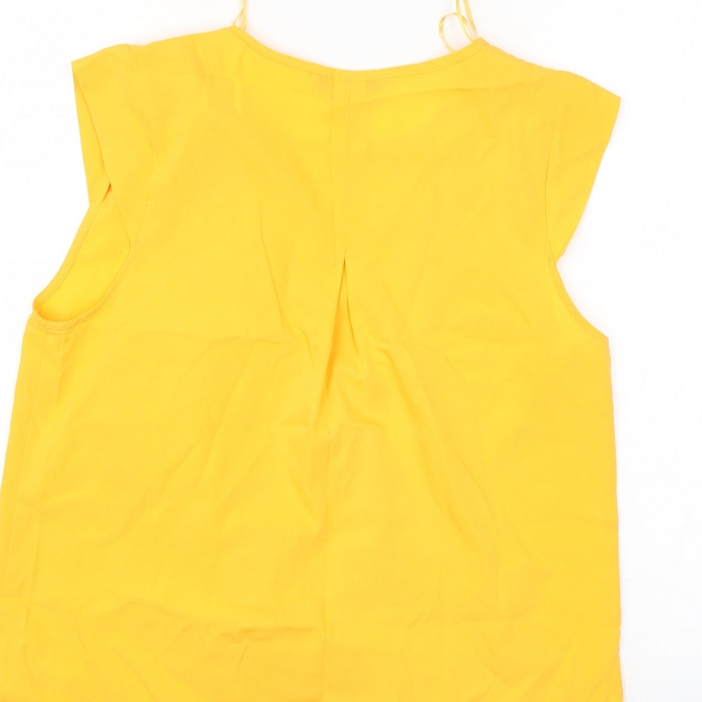 Womens UK Size 10 Peacocks Gold Basic Blouse