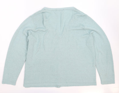 Womens UK Size L BM Green Cardigan Jumper