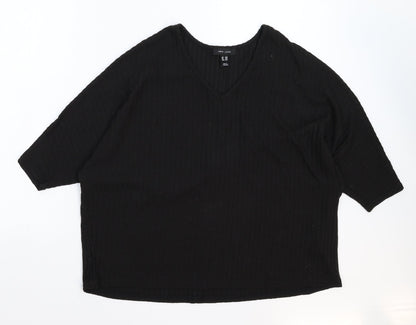 Womens UK Size M New Look Black Basic T-Shirt
