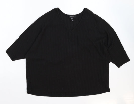 Womens UK Size M New Look Black Basic T-Shirt