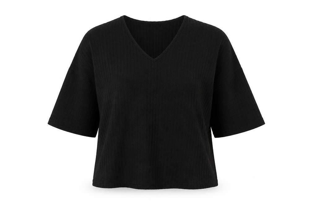 Womens UK Size M New Look Black Basic T-Shirt