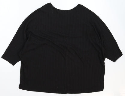 Womens UK Size M New Look Black Basic T-Shirt