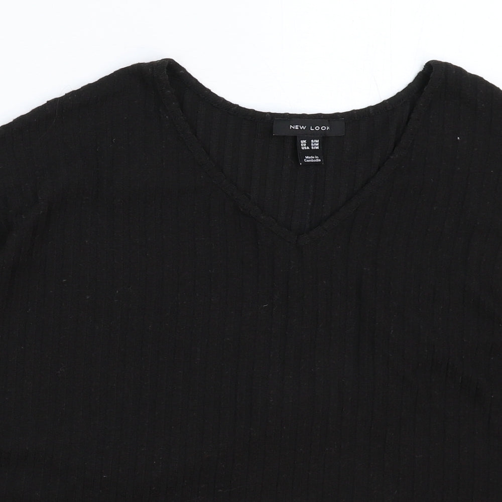 Womens UK Size M New Look Black Basic T-Shirt
