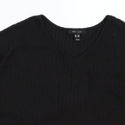Womens UK Size M New Look Black Basic T-Shirt