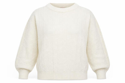 Womens UK Size L Preworn White Pullover Jumper