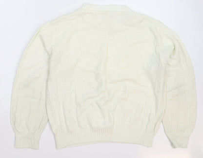 Womens UK Size L Preworn White Pullover Jumper