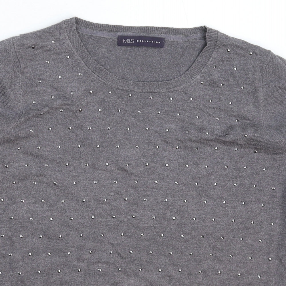 Womens UK Size 8 Marks and Spencer Grey Pullover Jumper