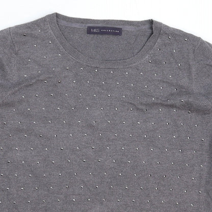 Womens UK Size 8 Marks and Spencer Grey Pullover Jumper