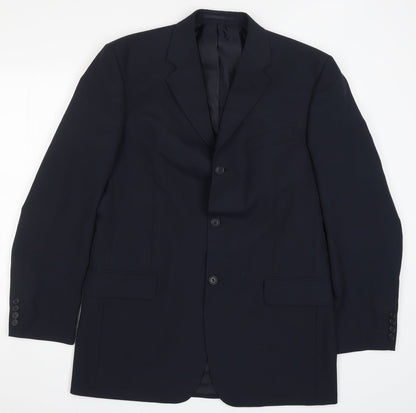 Mens UK Size 40 Pinstripe Regular Blue Suit Jacket