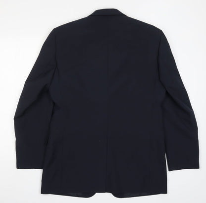 Mens UK Size 40 Pinstripe Regular Blue Suit Jacket