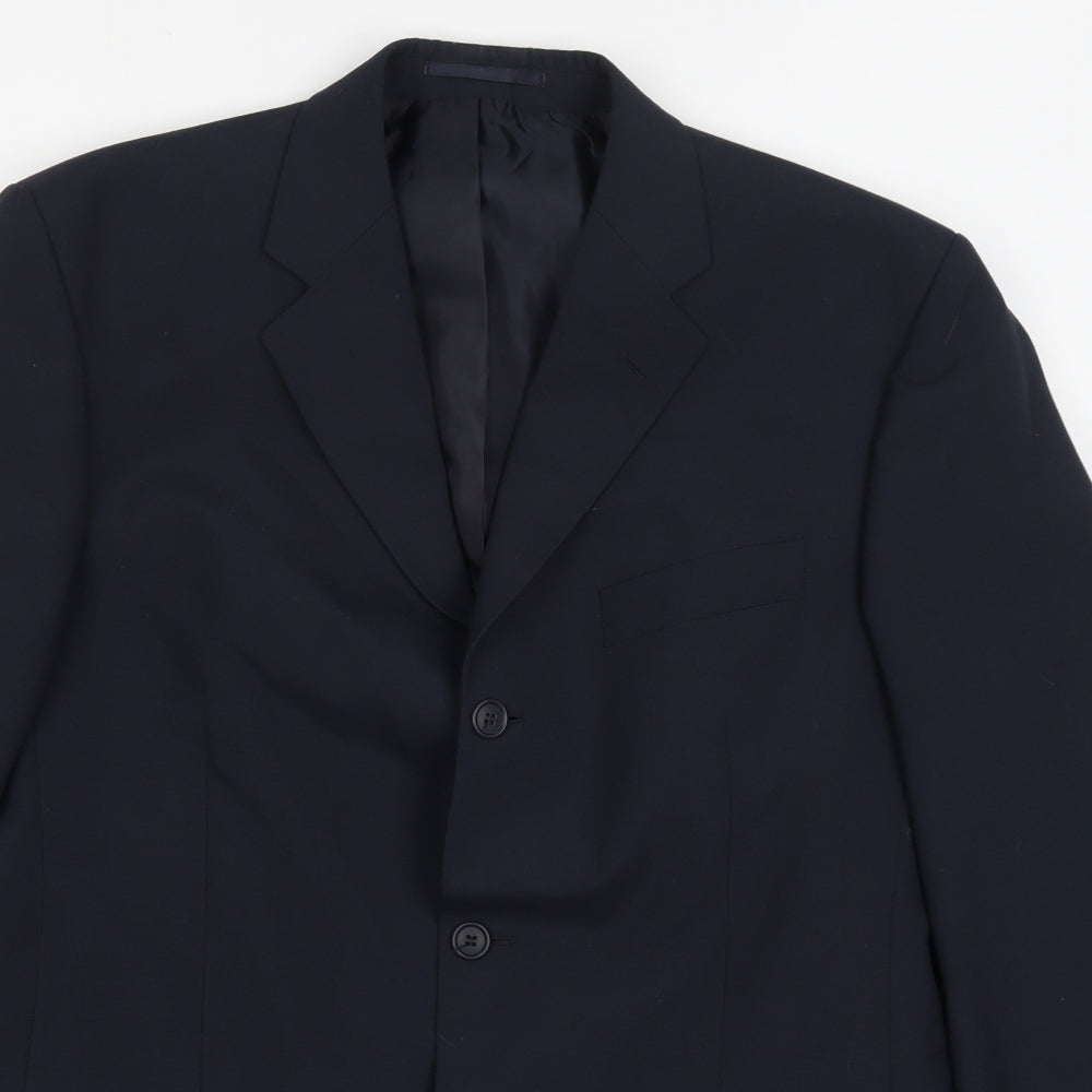 Mens UK Size 40 Pinstripe Regular Blue Suit Jacket