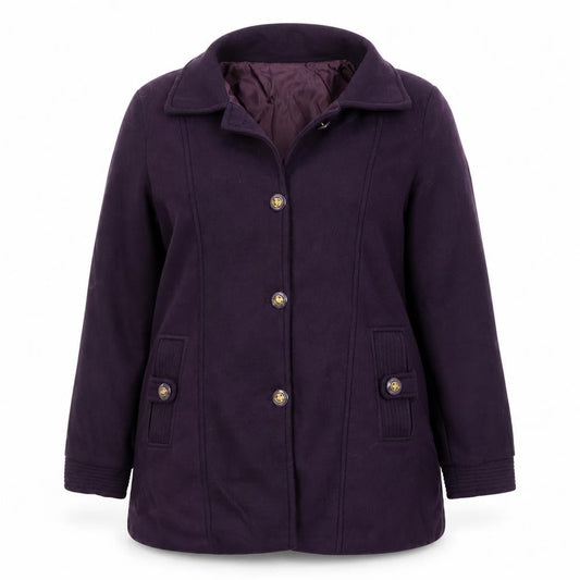 Womens UK Size 14 Gabriella Vicenga Purple Pea Coat