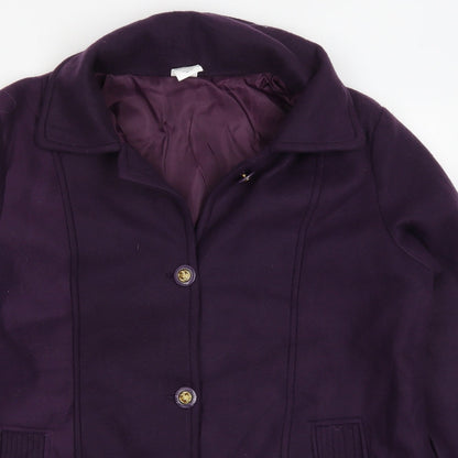 Womens UK Size 14 Gabriella Vicenga Purple Pea Coat