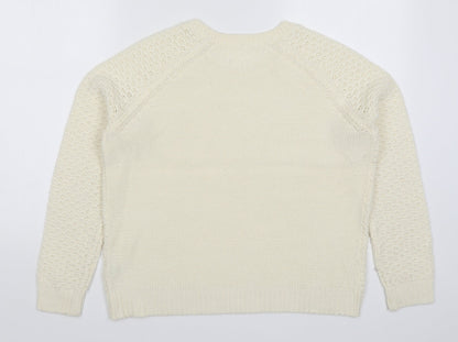 Womens UK Size S Matalan Ivory Pullover Jumper
