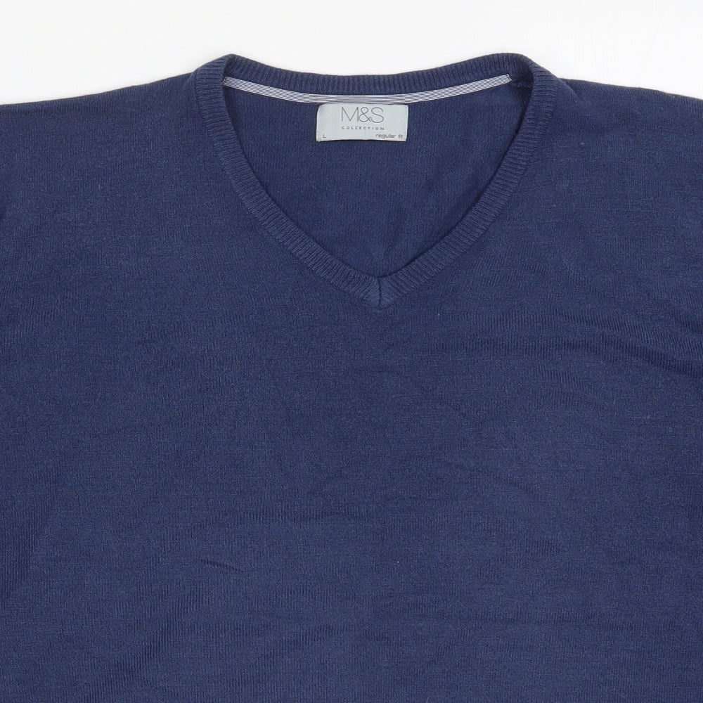 Marks and Spencer Mens Blue  Knit Pullover Jumper Size L