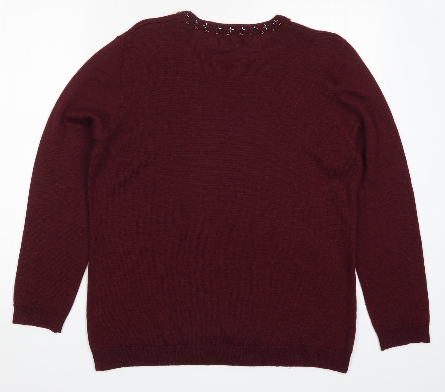 Riddella Womens Red  Knit Pullover Jumper Size 16