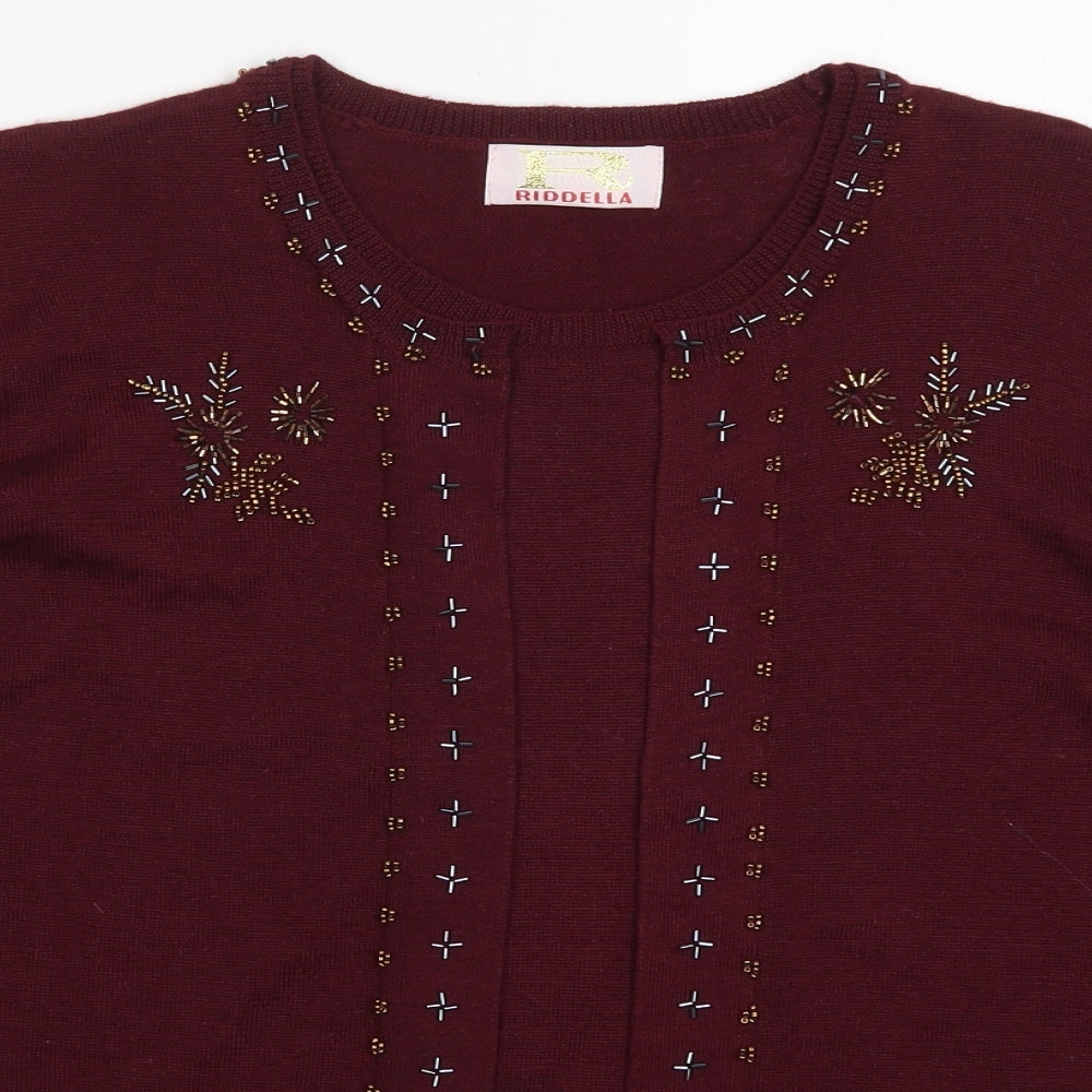 Riddella Womens Red  Knit Pullover Jumper Size 16
