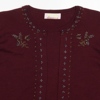Riddella Womens Red  Knit Pullover Jumper Size 16