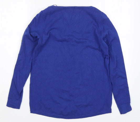 Womens UK Size 10 M&Co Blue Pullover Jumper