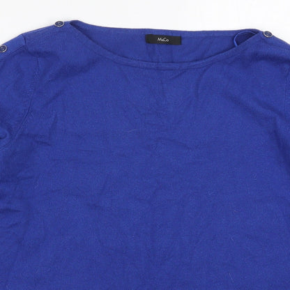Womens UK Size 10 M&Co Blue Pullover Jumper