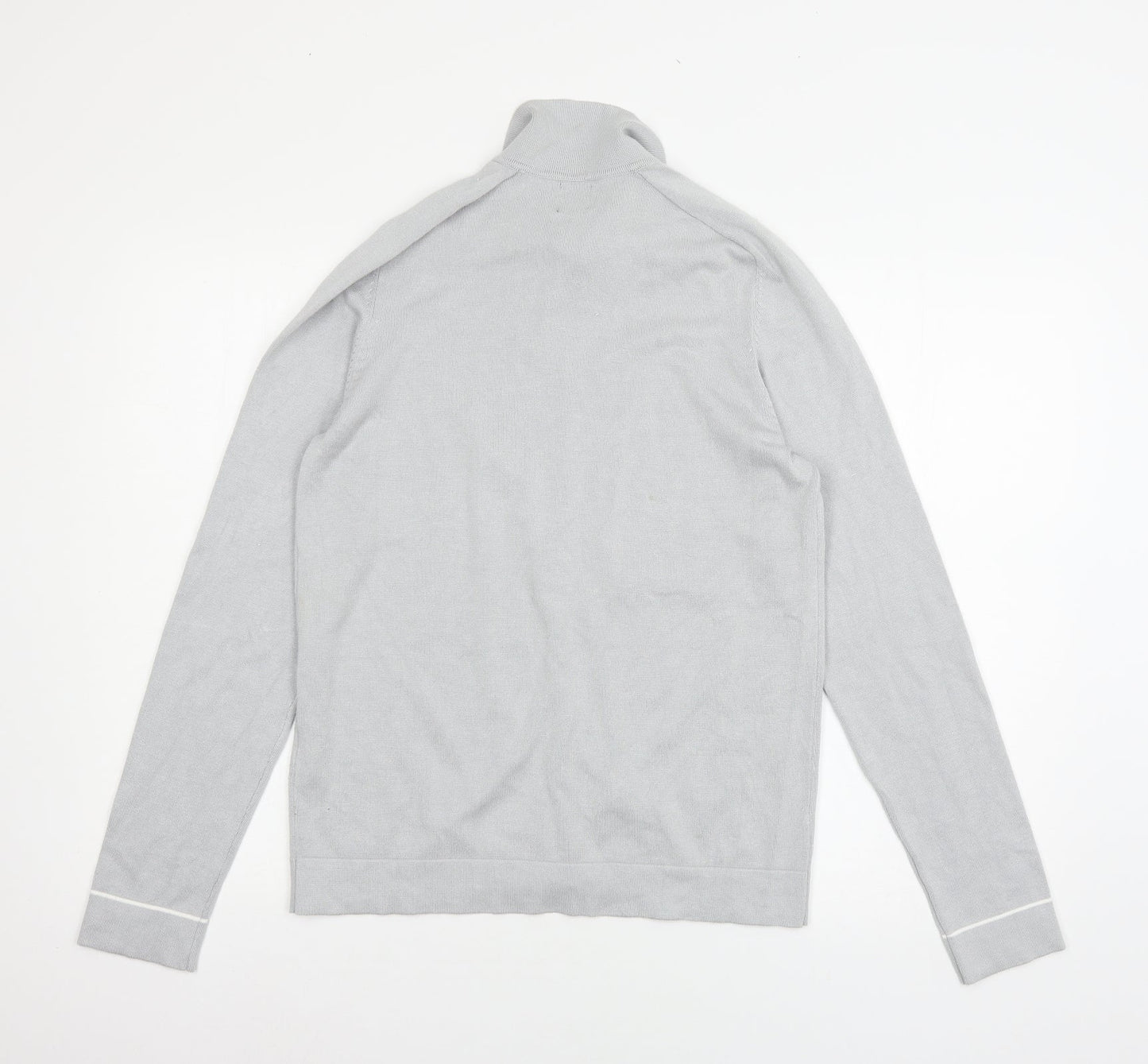 River Island Mens Grey  Knit Cardigan Jumper Size S