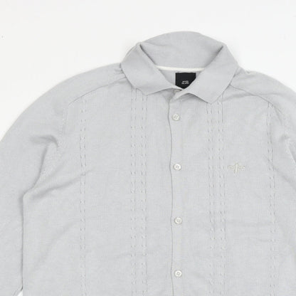 River Island Mens Grey  Knit Cardigan Jumper Size S