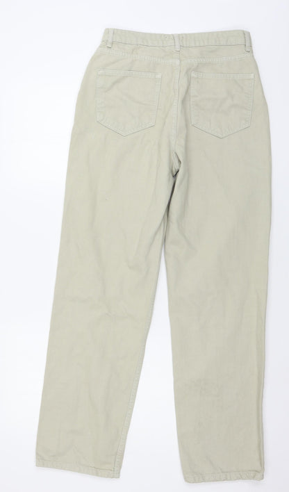 PRETTYLITTLETHING Womens Beige  Denim Straight Jeans Size 10 L29 in