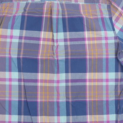 Mens UK Size XL Boston Crew Blue  Button-Up Short Sleeve Casual Shirt
