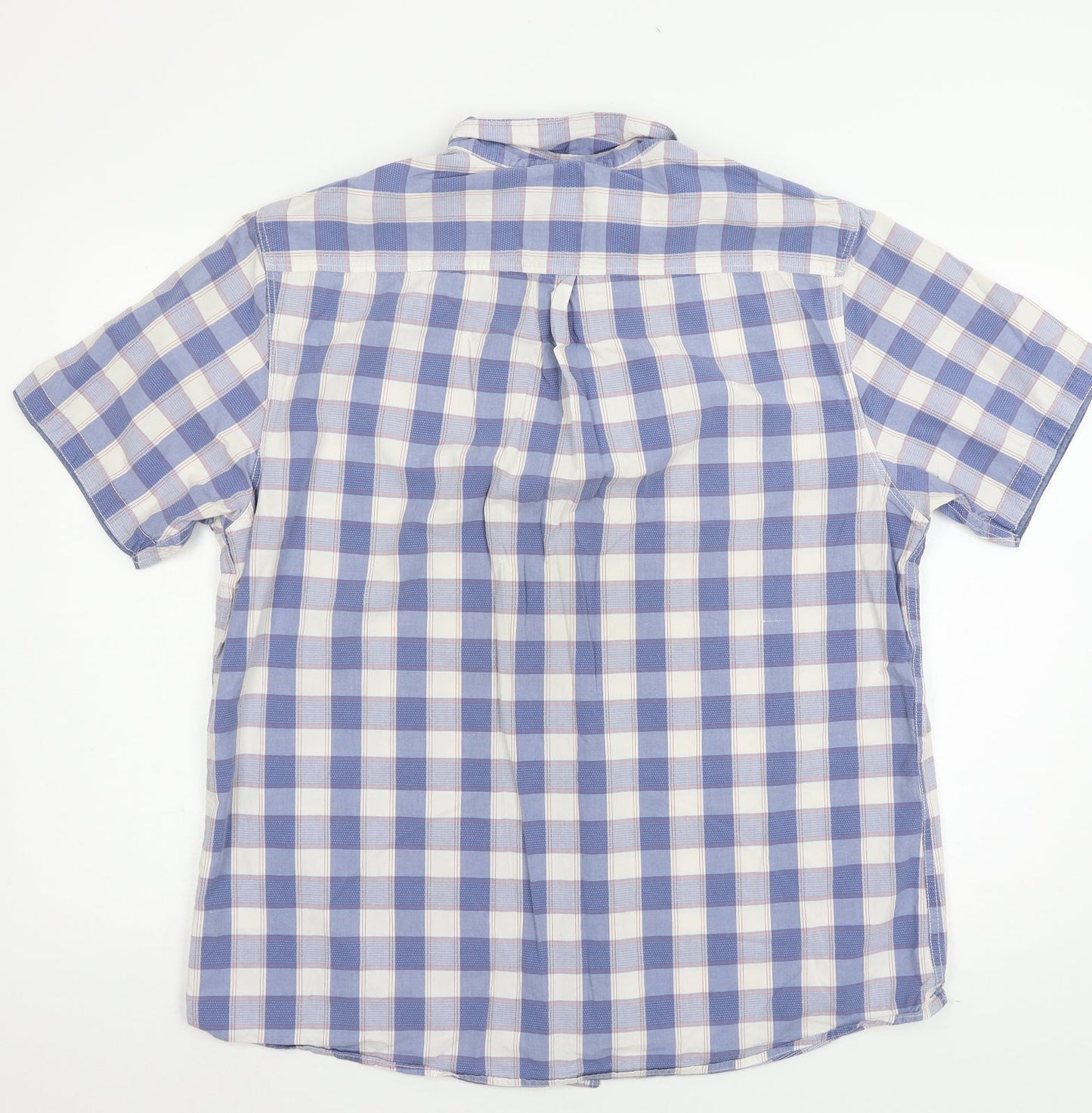 Mens UK Size XL Boston Crew Blue  Button-Up Short Sleeve Casual Shirt