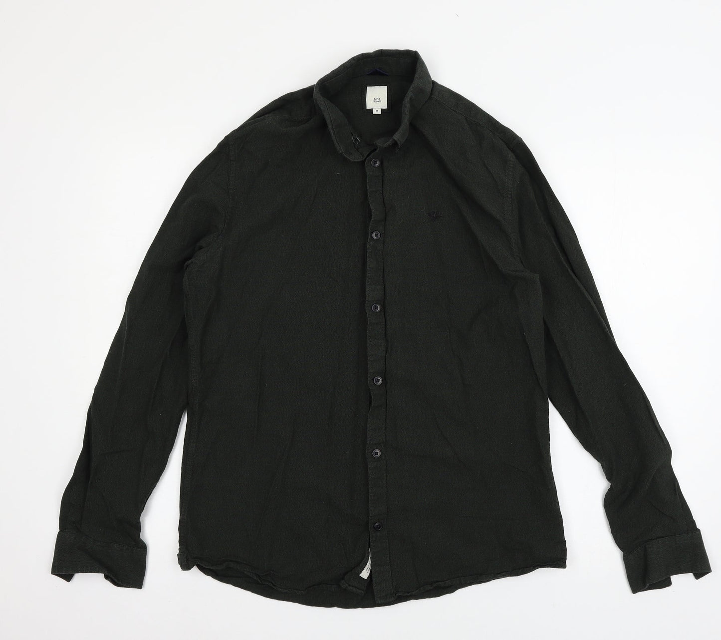 River Island Mens Green    Button-Up Size M