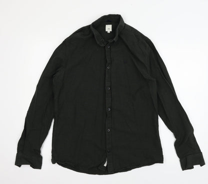 River Island Mens Green    Button-Up Size M