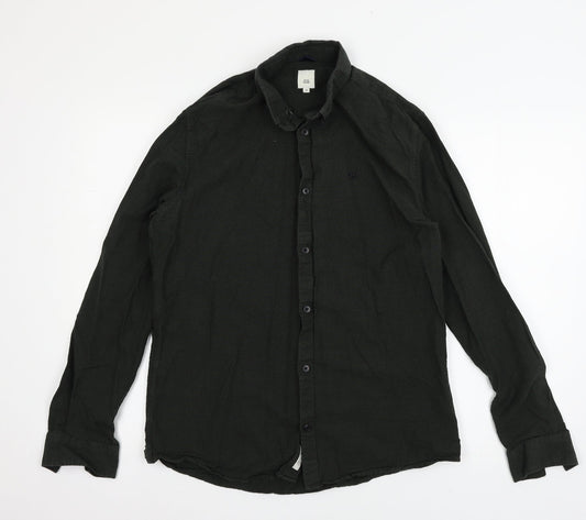River Island Mens Green    Button-Up Size M