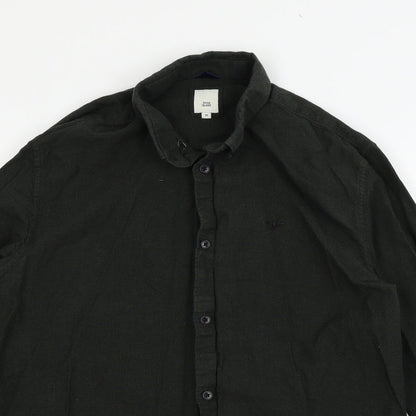 River Island Mens Green    Button-Up Size M