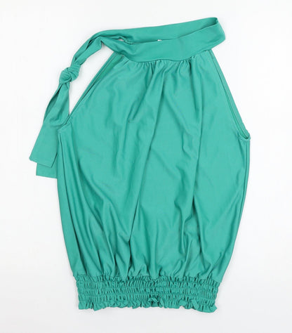 Womens UK Size L Preworn Green Basic Blouse