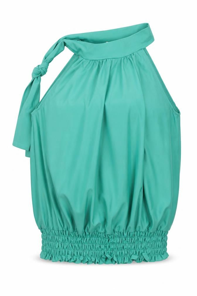 Womens UK Size L Preworn Green Basic Blouse