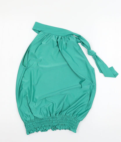 Womens UK Size L Preworn Green Basic Blouse