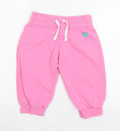 NEXT Girls Pink  Jersey Jogger Trousers Size 9 Months