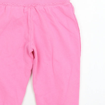 NEXT Girls Pink  Jersey Jogger Trousers Size 9 Months