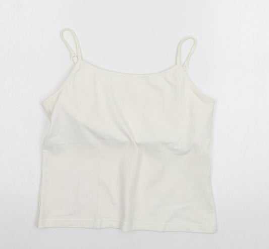 Papaya Womens White  Jersey Basic Tank Size 14