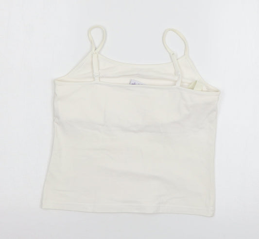 Papaya Womens White  Jersey Basic Tank Size 14